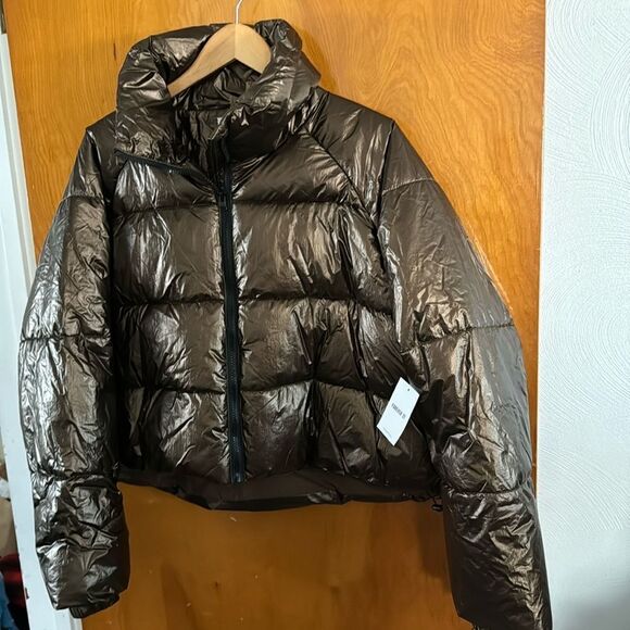 Bronze Puffer Jacket Womens Large - Picture 1 of 3